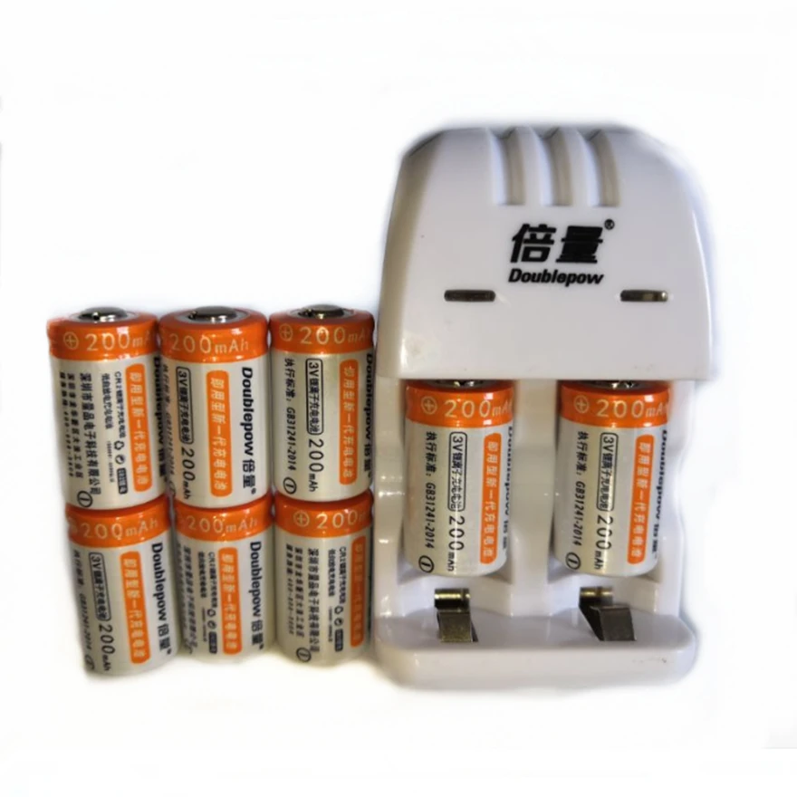 8pcs Original 3V 200mAh CR2 baterija 3V polnilna litijeva baterija + CR2/CR123A univerzalno smart polnilec
