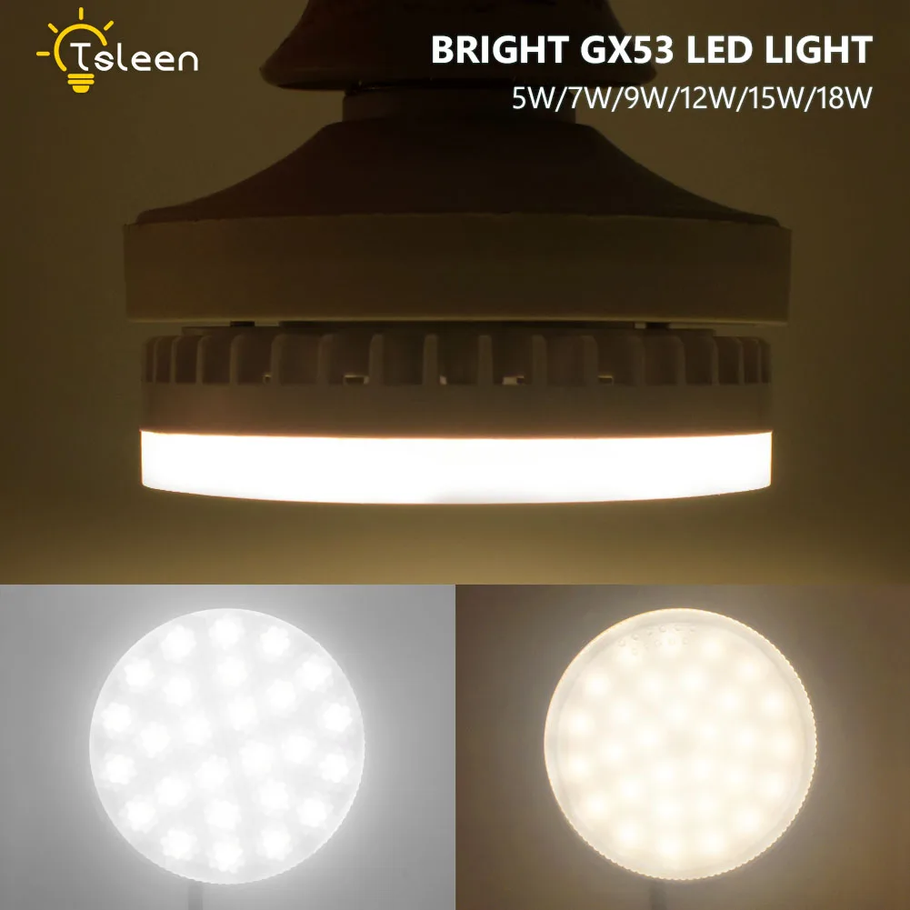 8X Super Svetla GX53 LED Žarnica Luči 5W 7W 9W 12W 15W 18W SMD led Žarometi, 2835 AC 85-265V Lučka Lučka Pod Omarico, Omaro