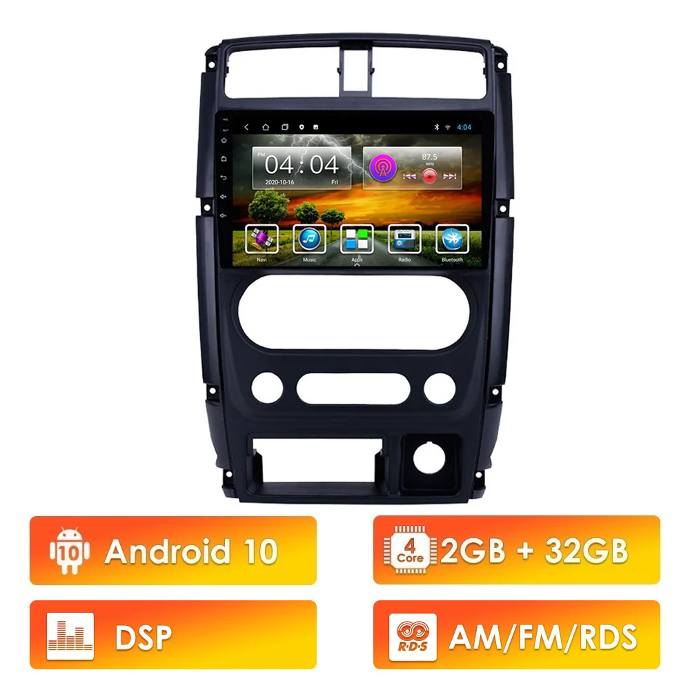 9 inch Android 10 RDS DSP 2 Din Avto Multimedijski Predvajalnik Predvajalnik, Navigacijski sistem gps Za Suzuki Jimny 2007 2008 2009-2012