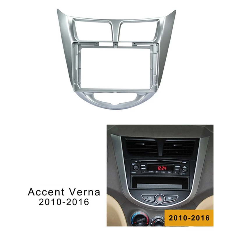 9-Palčni Avto Fascijo Okvir za Namestitev Plošče Dash Trim Kit Radio Hyundai Verna Naglas 2010-2016
