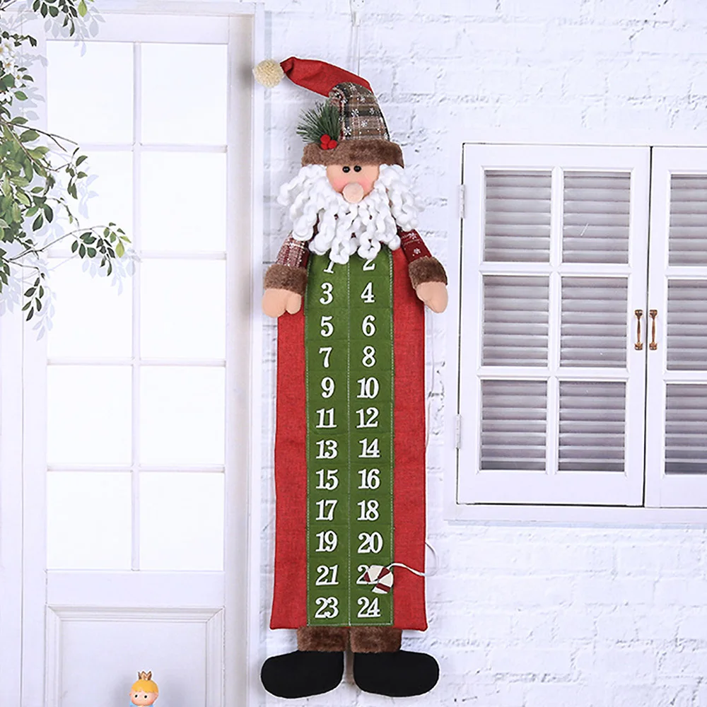 90*23 cm Božični Adventni Koledar Santa Claus Snjegović Božič, Novo Leto, Pod Viseči Okraski Home Office Vrata Dekoracijo