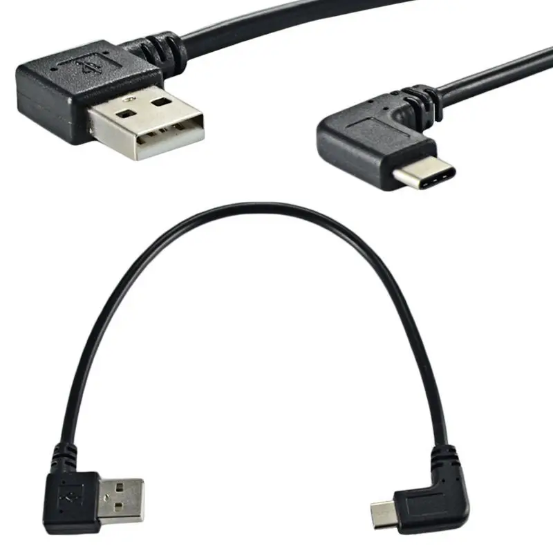 90 Graus Cotovelo Duplo Tip-c USB3.1 USB-C angulo Direito ne Sexo Masculino PAR USB 2.0 Rapida Carga Sincronizacao de Dados