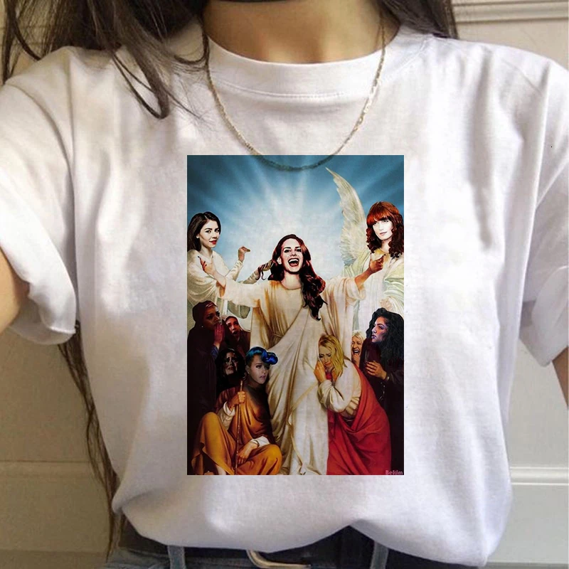 90. letih Grafični Estetske Tshirt korejski Slog Top Tees Ženski Lana Del Rey Harajuku Ullzang Majica s kratkimi rokavi Ženske Smešno Tiskanja Navijači T-shirt