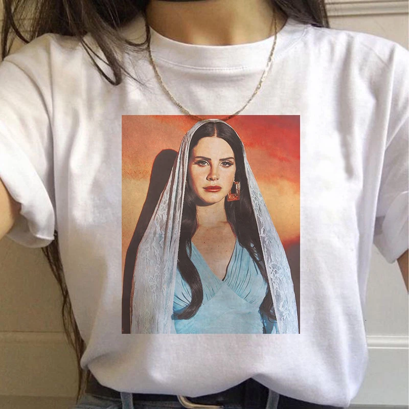 90. letih Grafični Estetske Tshirt korejski Slog Top Tees Ženski Lana Del Rey Harajuku Ullzang Majica s kratkimi rokavi Ženske Smešno Tiskanja Navijači T-shirt