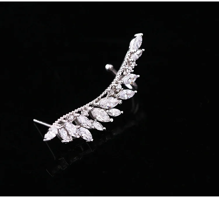 925 Sterling Silver Needle Cirkon Angel Krila Stud Uhani Za Ženske Bijoux Modni Nakit Uho Hlačnice Srčkan Darilo