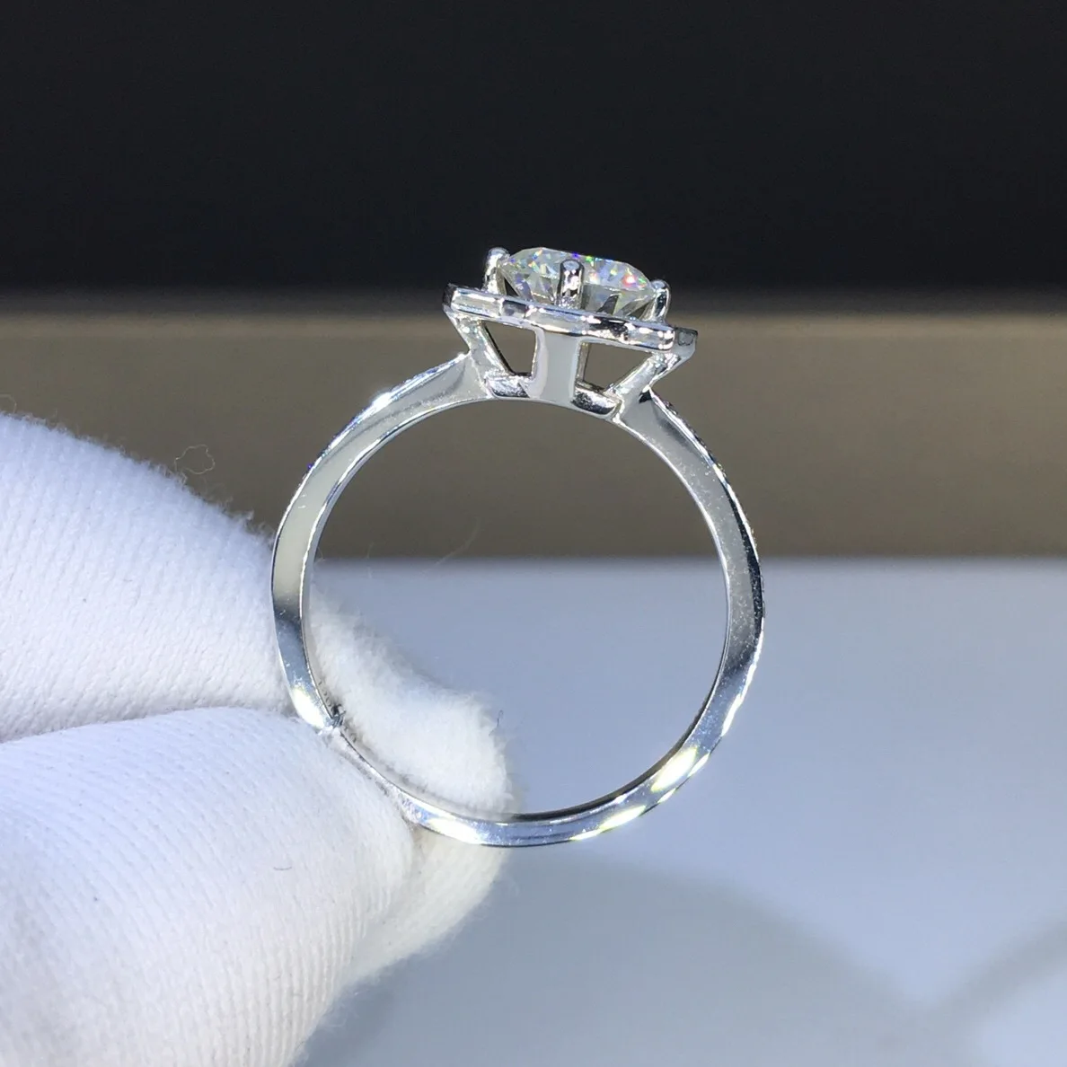 925 Sterling srebro Obljuba prstan 2ct Lab Diamond cz Kamen Posla Poročni Prstani za ženske Poročne Stranka Fine Nakit