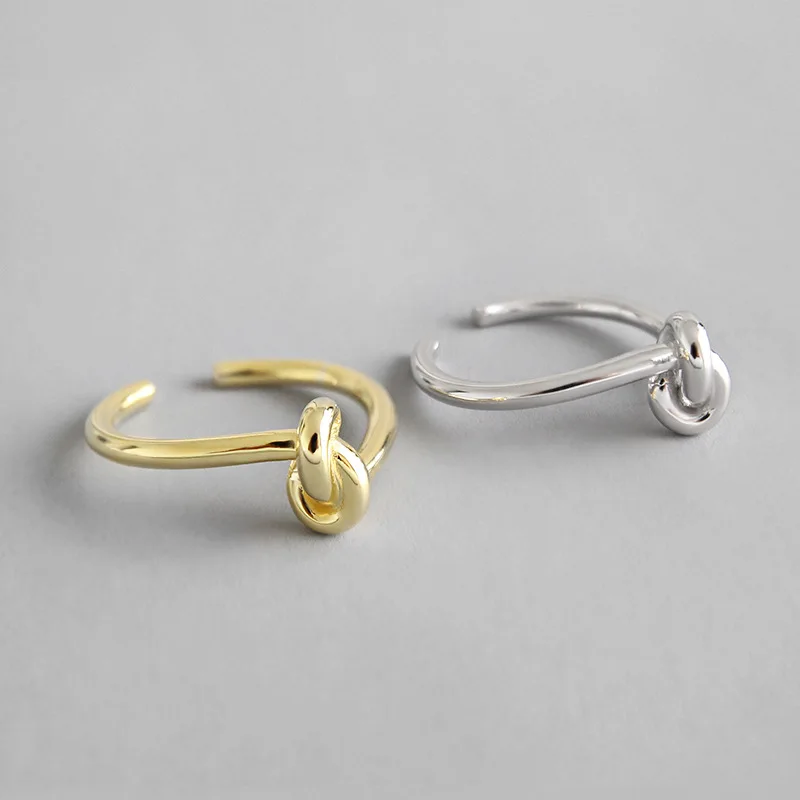 925 sterling srebro vozel odprite skupno obroči za ženske bijoux femme anillos, nov minimalističen zlato barvo prstan srebro 925 nakit
