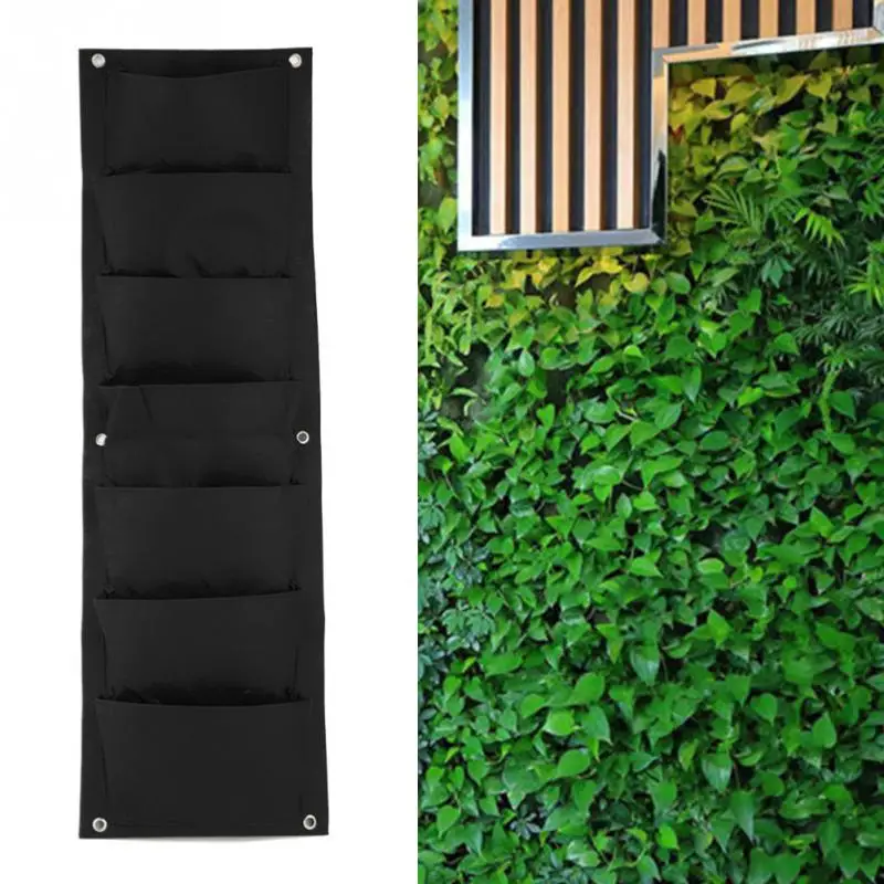 96*30 cm 7 Žepi Vertikalni Vrt Planter Rastejo Vrečko Wall-mounted Sajenje Cvet, Vrečke za Zelenjavo, ki Živijo na Vrtu Dobave