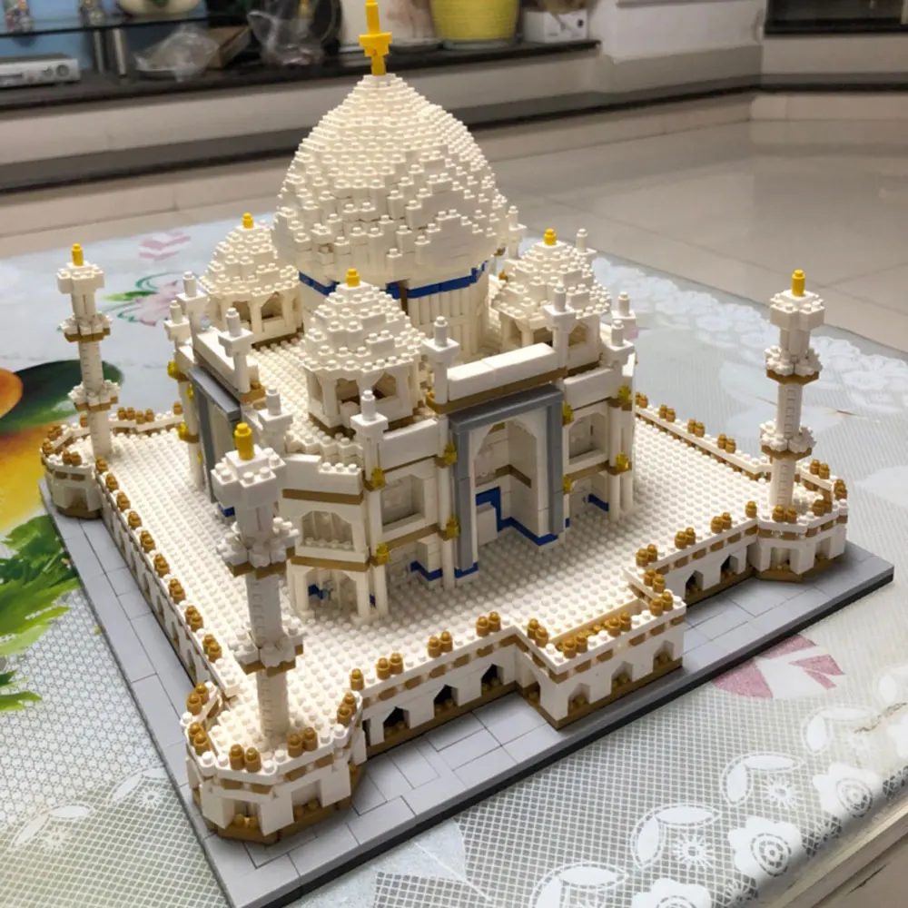 9914 Mini Bloki Svetovno Znane Arhitekture Taj Mahal 3D Model gradniki 3950 Kos Opeke Ustvarjalca Izobraževalne Igrače za Otroke