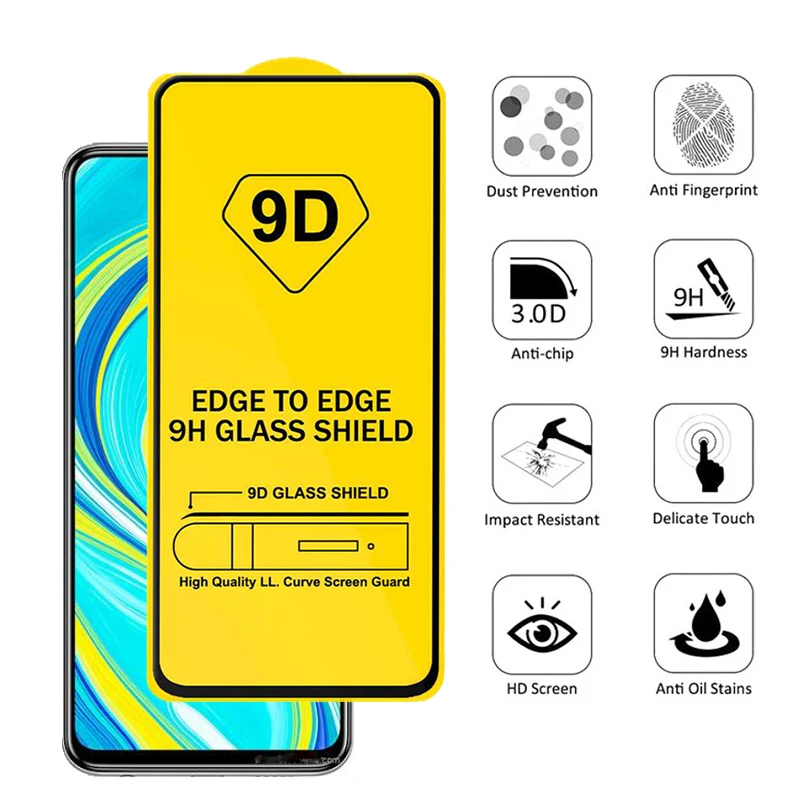 9D Zaščitno Steklo Za Xiaomi Mi Opomba 9 pro Stekla Film Rdeče mi Opomba 9 9S Zaščitnik Zaslon zaščitna Očala Redmi Note9 9 S 9pro