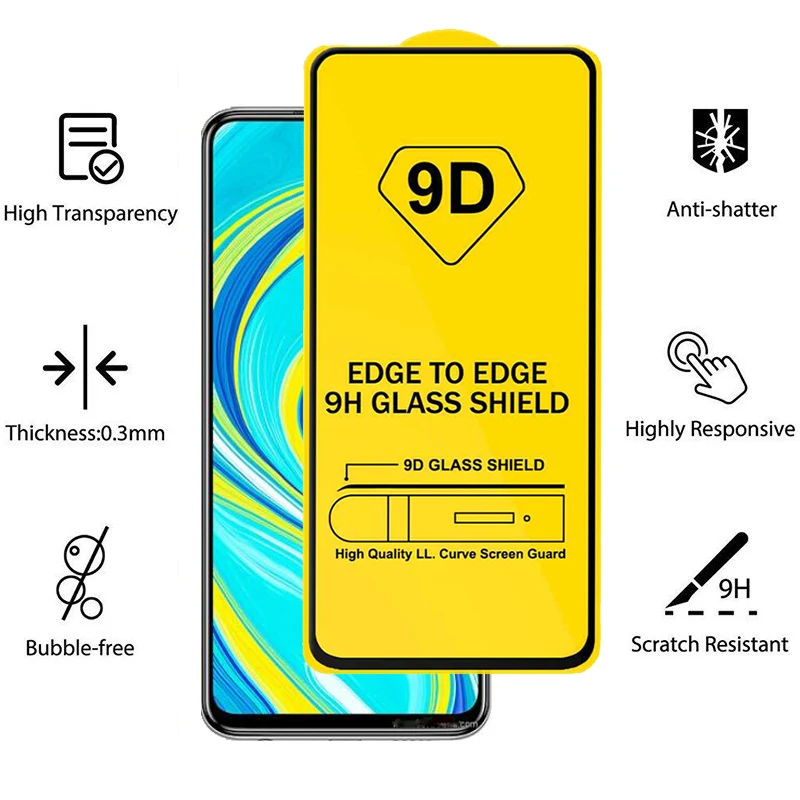 9D Zaščitno Steklo Za Xiaomi Mi Opomba 9 pro Stekla Film Rdeče mi Opomba 9 9S Zaščitnik Zaslon zaščitna Očala Redmi Note9 9 S 9pro