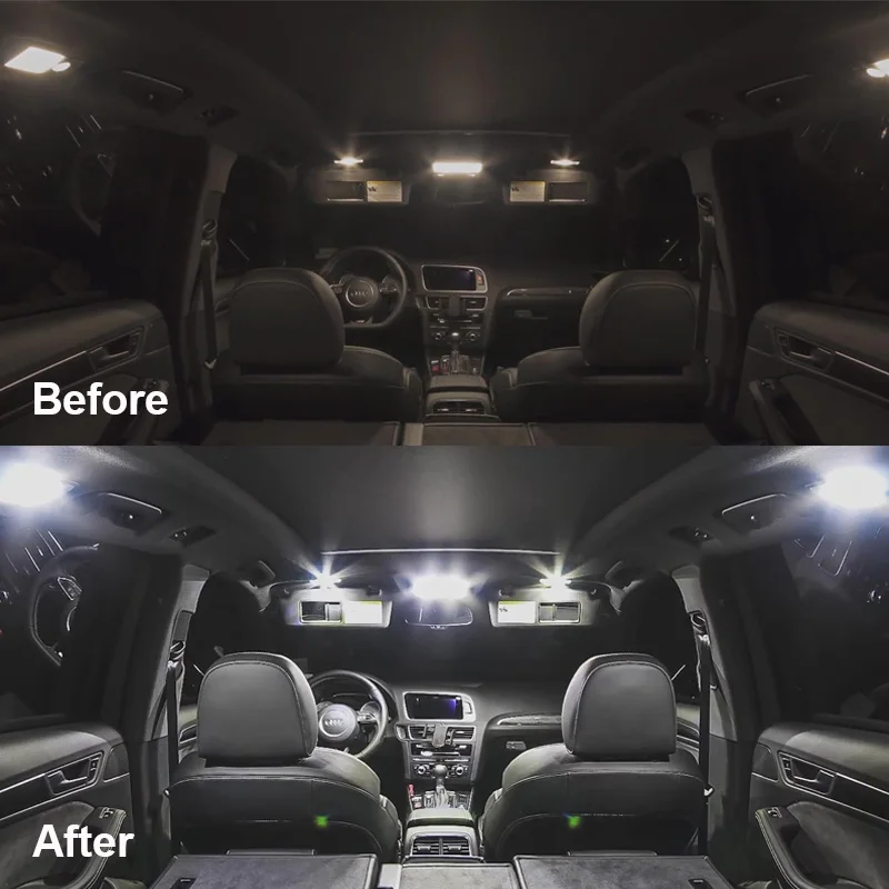9pcs Bela Canbus LED Tablice Lučka za Notranje zadeve Zemljevid Dome Luči Komplet Za 2009-2016 Seat Ibiza V MK5 6J 6P Branje Stropnih Svetil