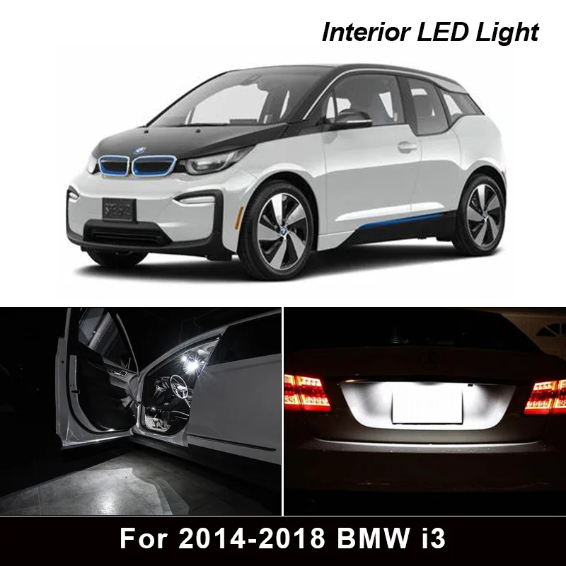 9Pcs Canbus Napak Avto LED Luči, Žarnica Svetilka Notranje zadeve Komplet Za-2018 BMW i3 Škatle za Rokavice Dome Zemljevid Svetlobe