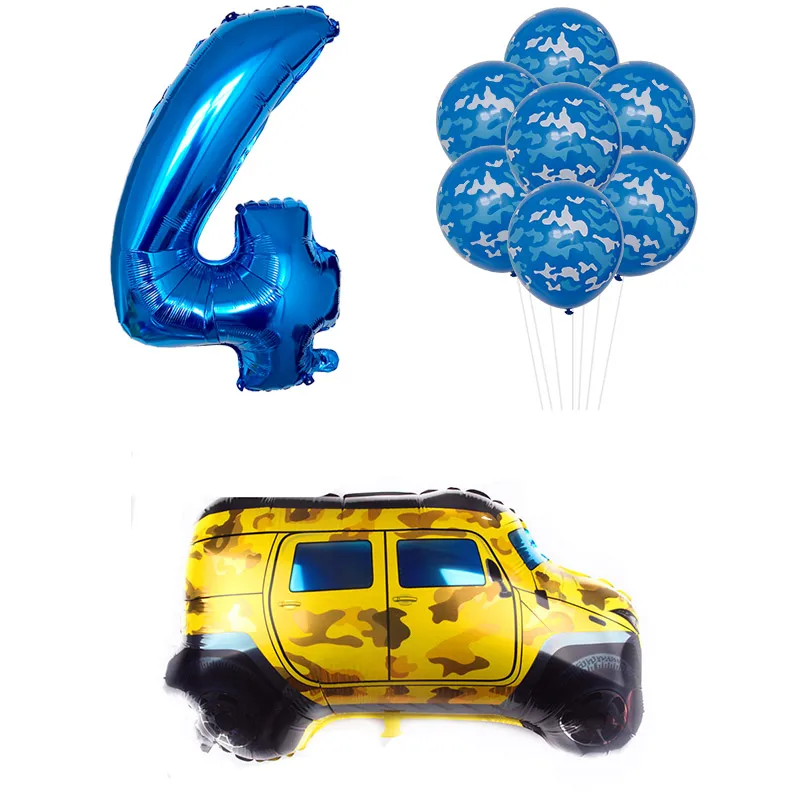 9pcs/veliko Prikrivanje baloni happy birthday transparenti Borec tank balon Vojaške temo Okraski stranka otroci darilo fantje igrače
