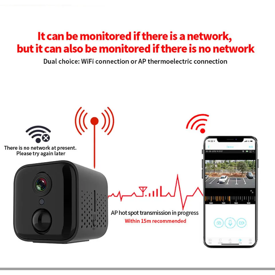 A21 HD Mini WiFi Kamera 1080P IR Nočno Vizijo Home Security IP Kamere CCTV Zaznavanje Gibanja Baby Monitor za Brezžični DVR Kamere