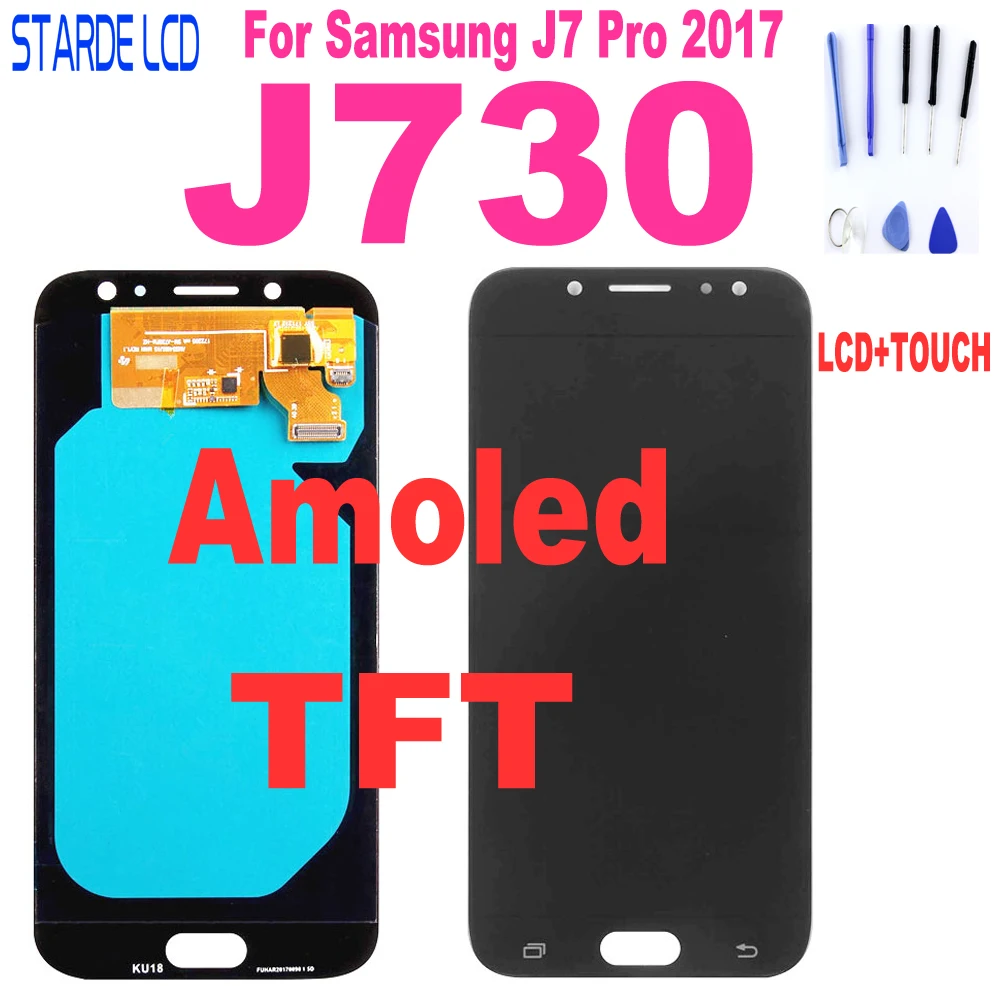 AAA+ J730 LCD zaslon Za Samsung Galaxy J7 Pro LCD 2017 J730 SM-J730F J730FM/DS J730F LCD Zaslon Z Zaslonom na Dotik Računalnike Skupščine