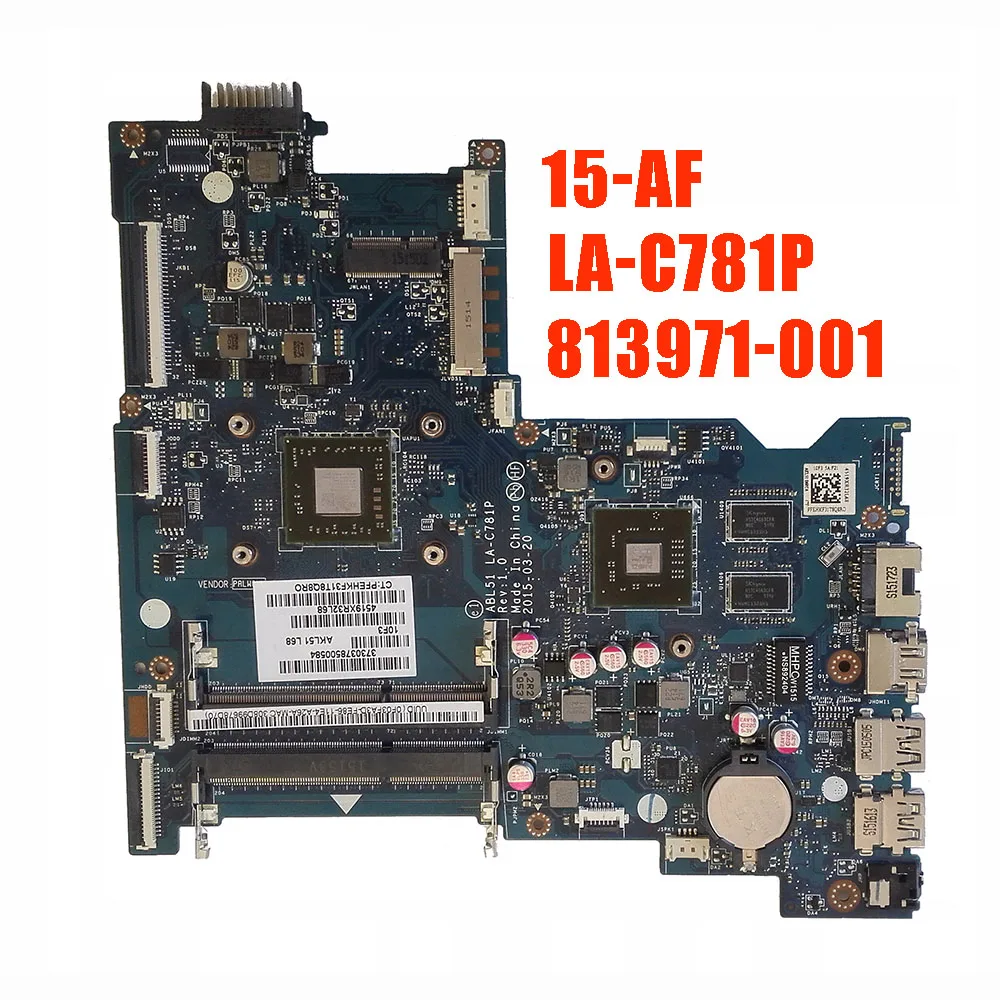 ABL51 LA-C781P 813971-501 813971-001 Sistem odbor Za HP 15-AF Prenosni računalnik z matično ploščo HD8600 2GB GPU A8-7410 CPU DDR3