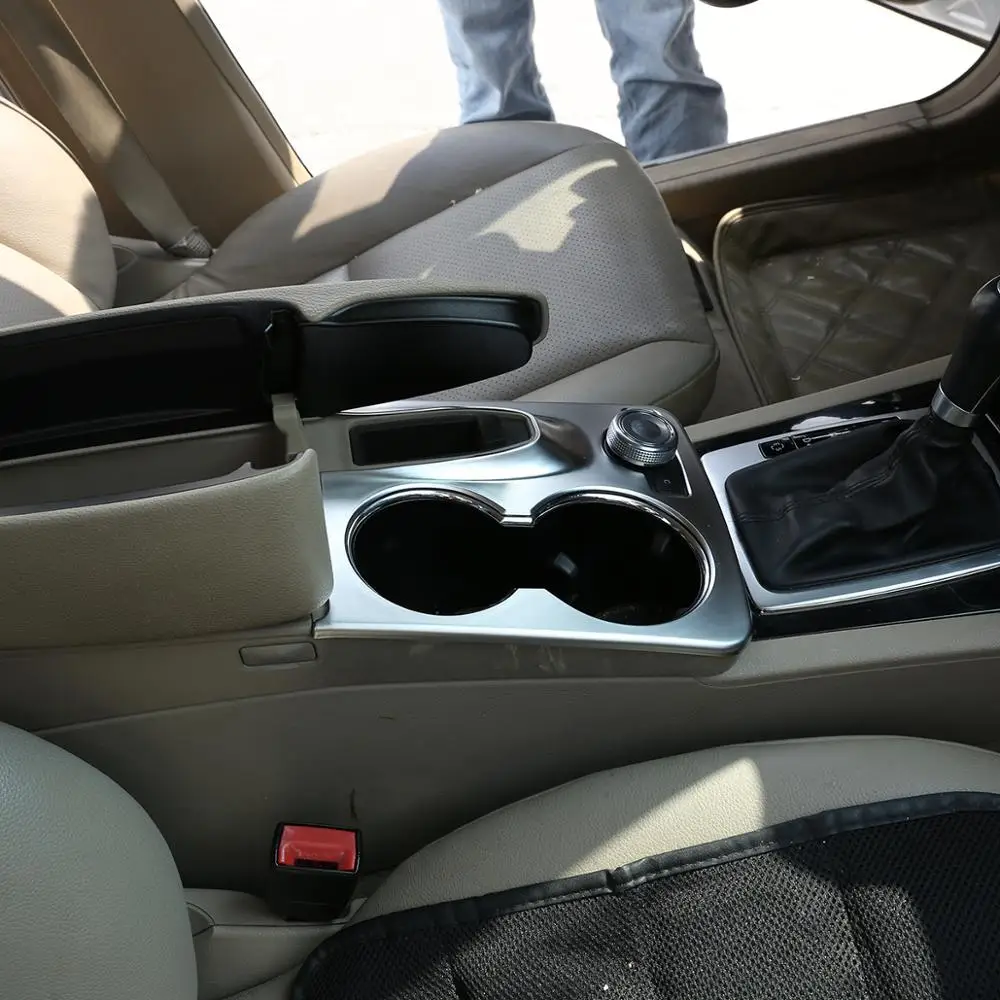 ABS Chrome/Ogljikovih Vlaken Konzole Vode, Skodelico Imetnika Okvir Pokrova Trim Za Mercedes Benz GLK X204 2008-Notranjost Avtomobila Dodatki