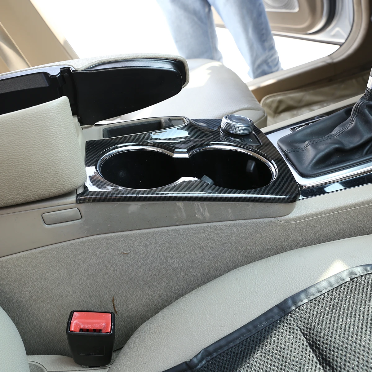 ABS Chrome/Ogljikovih Vlaken Konzole Vode, Skodelico Imetnika Okvir Pokrova Trim Za Mercedes Benz GLK X204 2008-Notranjost Avtomobila Dodatki