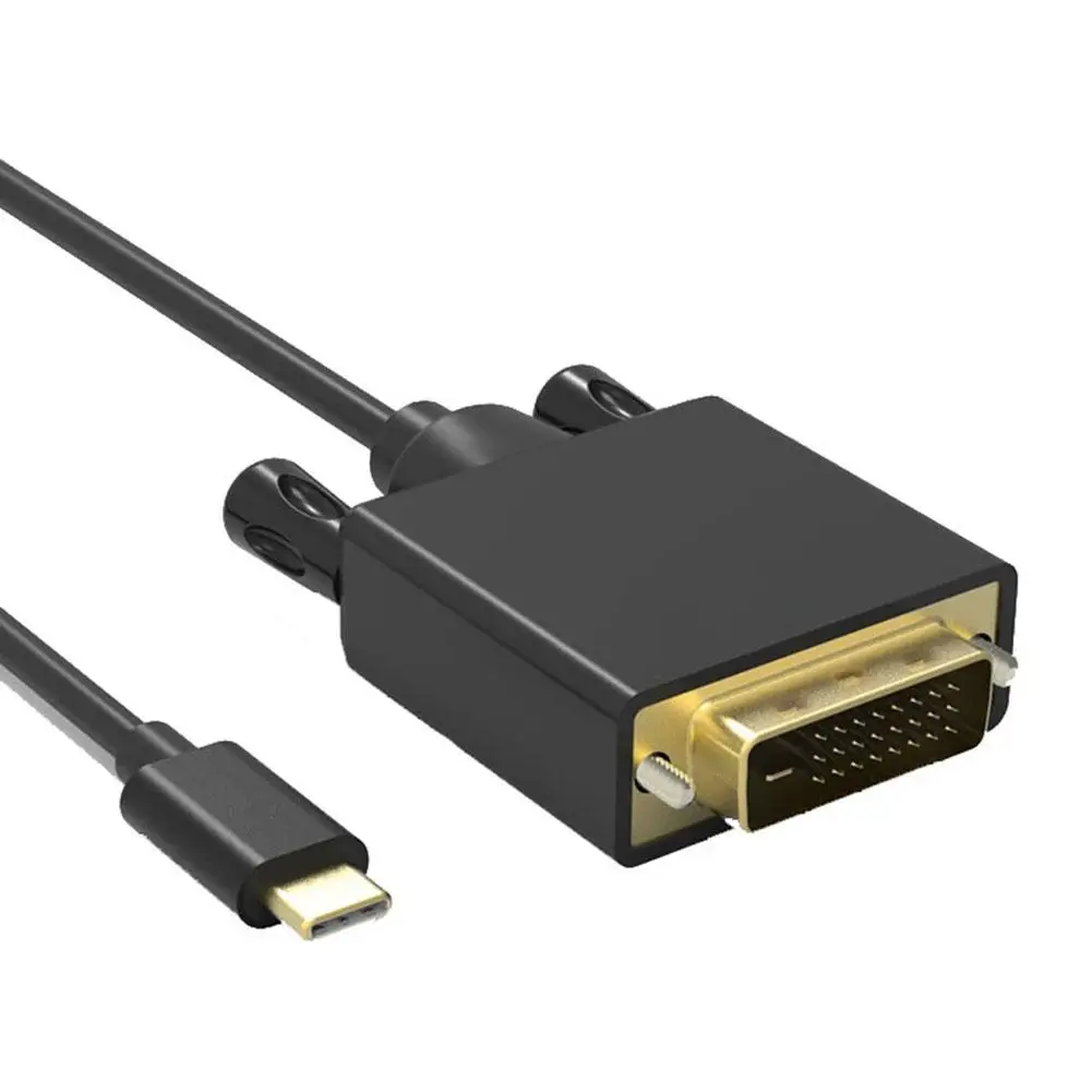 Adapter Kabel USB C do DVI Kabel Tip C v DVI D 24+1 1080P Video 1,8 M Črna