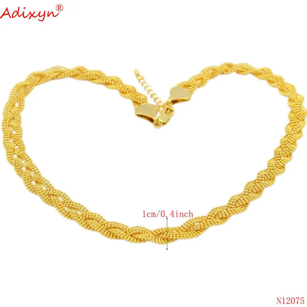 Adixyn Novih 50+5 cm Ročno Tkane Ogrlica Zlato Barvo Modni Nakit Afriške Etiopski Verige za Ženske, Moške N10275