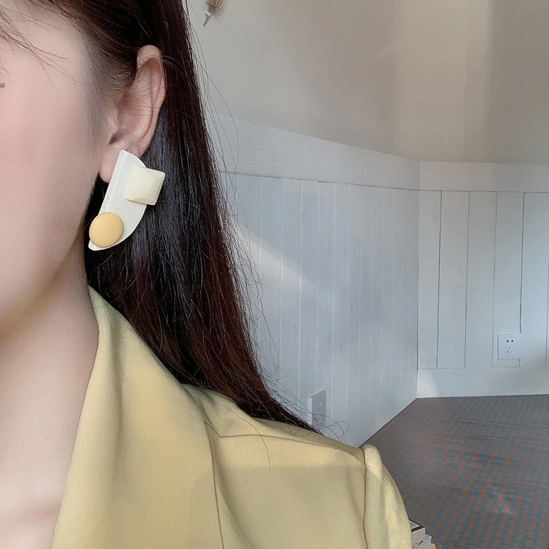 AENSOA Moda Lesene Spusti Uhani Za Ženske do leta 2020 Geometrijske Kontrast Barve Lesa Velike Koreja Uhani Trendy Izjavo Nakit