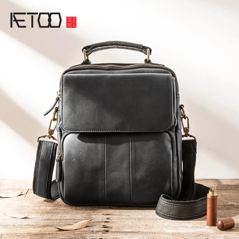 AETOO Ročno izdelane usnjene moške ramo torbe, stilettobags, moška moda priložnostne torbe, navpično usnja, aktovk