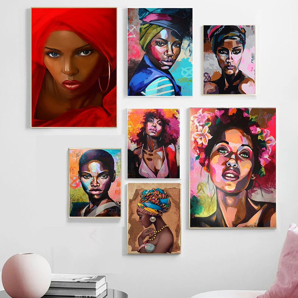 Afrika platno Stensko slikarstvo Umetnost, Slikarstvo, Fotografij, Plakatov in Fotografij Črna Ženska Na platno doma dekor Stenske Slike dnevne Sobe