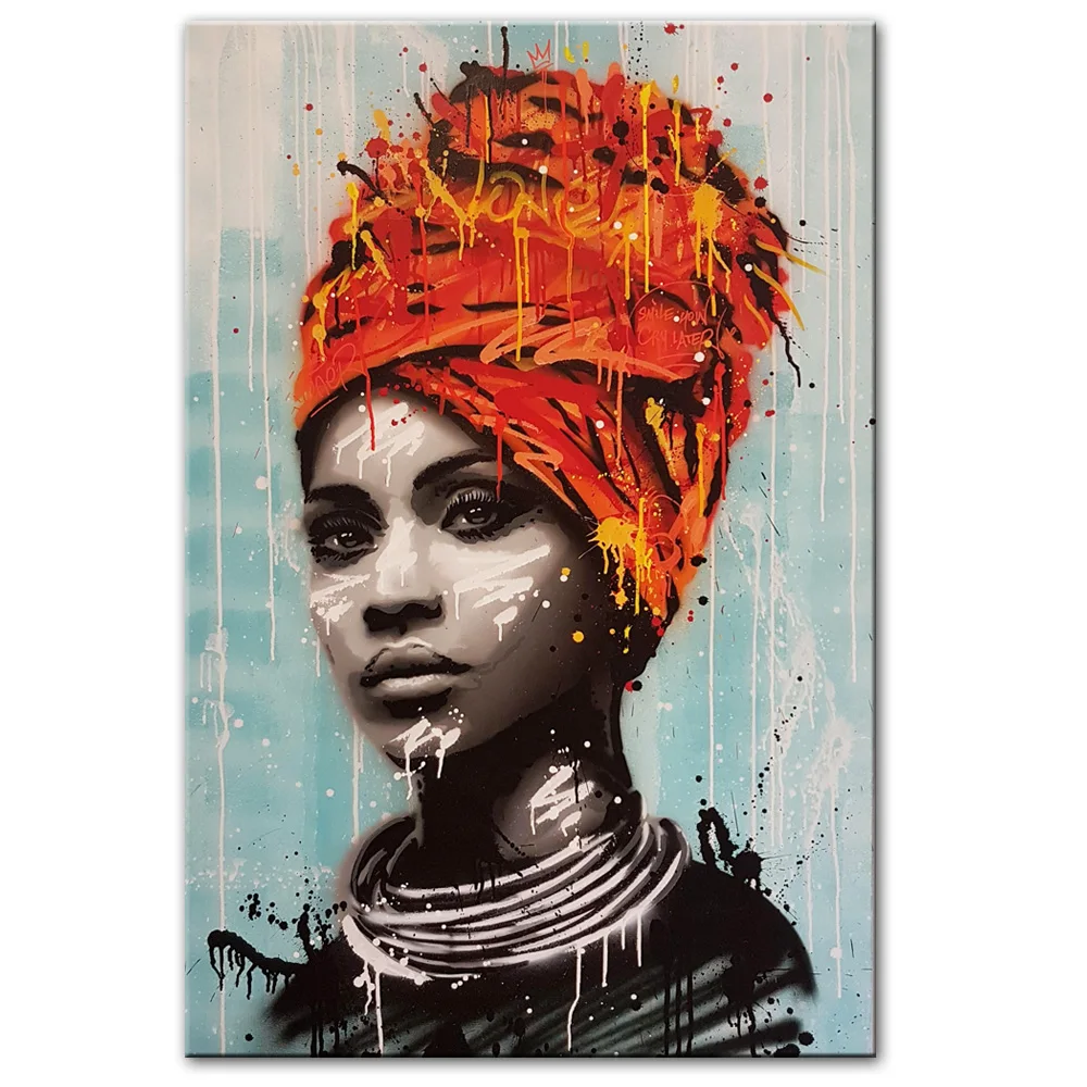 Afriške Ženske Oljnih Slik Tisk Na Platno Art Natisne Črno Dekle, Plakatov In Fotografij Wall Art Natisne Dekorativne Slike Cuadros