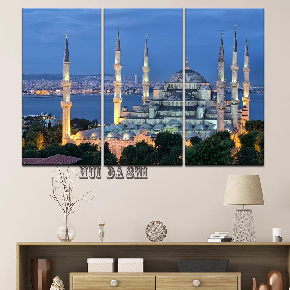 Ahmed Mošeje Plakat Sodobne Dom Dekorativne Platno Wall Art Tisk Slikarstvo 5 Kosov Sultan, Istanbul, Modre Mošeje, Slike, Umetnine