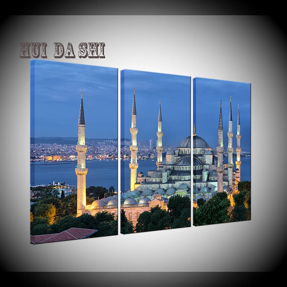 Ahmed Mošeje Plakat Sodobne Dom Dekorativne Platno Wall Art Tisk Slikarstvo 5 Kosov Sultan, Istanbul, Modre Mošeje, Slike, Umetnine