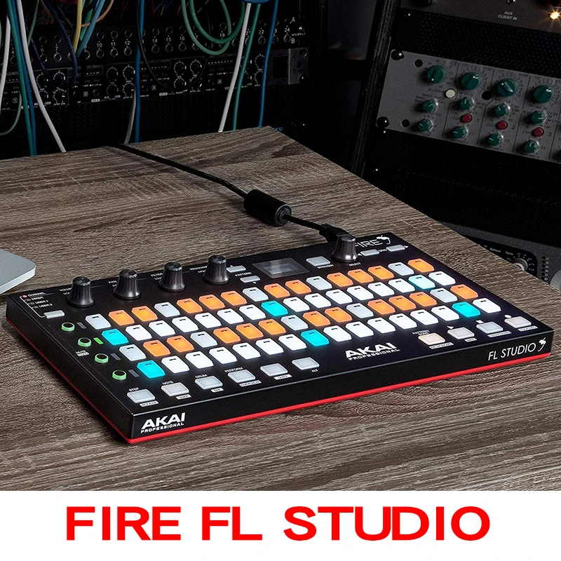 Akai strokovno ogenj FL Studio uspešnosti upravljavca, 4 x 16 hitrost občutljivo RGB sponke matriko, OLED zaslon