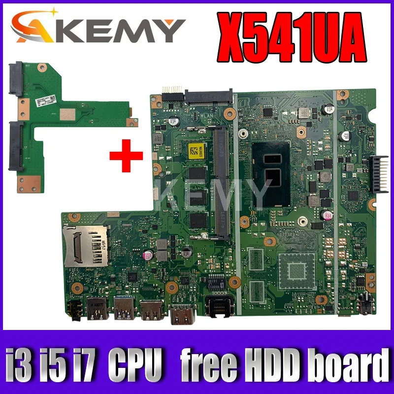 Akemy brezplačno HDD odbor Za Asus X541UJ X541UV X541UVK X541UQ X541UQK X541UA X541UAK X541U Prenosni računalnik z matično ploščo mainboard i3 i5, i7