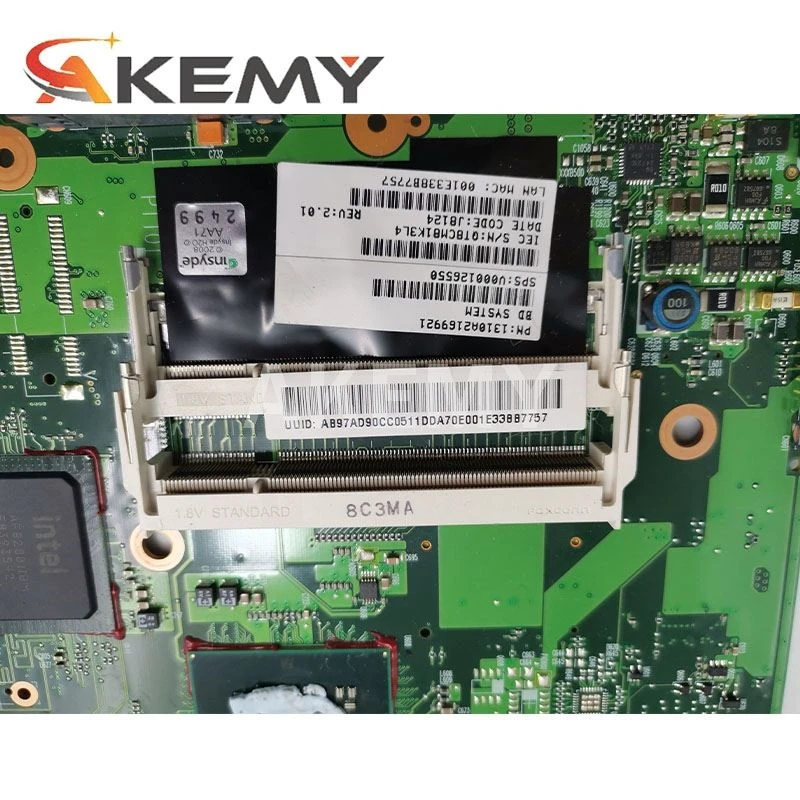 Akemy V000126550 V000125820 1310A2169906 Mainboard Za Toshiba Satellite A300 A305 Prenosni računalnik z matično ploščo GM45 DDR2 Prosti cpu