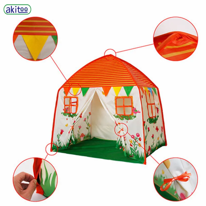Akitoo Otrok ' s play house šotor baby notranji vrt šotor dom Indijanski šotor princesa soba zunanji šotor darilo #142