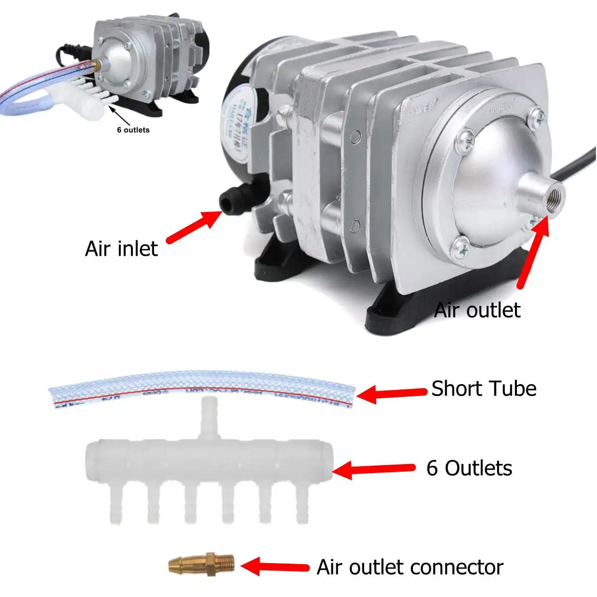 Akvarij elektromagnetno zračni kompresor 82L/min fish tank črpalka zrak povečanje kisika črpalka HAILEA