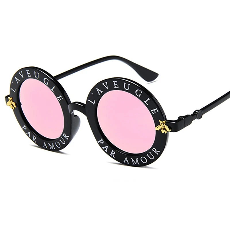 ALIKIAI 2020 blagovne Znamke Retro Okrogla sončna Očala angleške Črke Malo Čebel sončna Očala Moški Ženske okrogle očala UV400