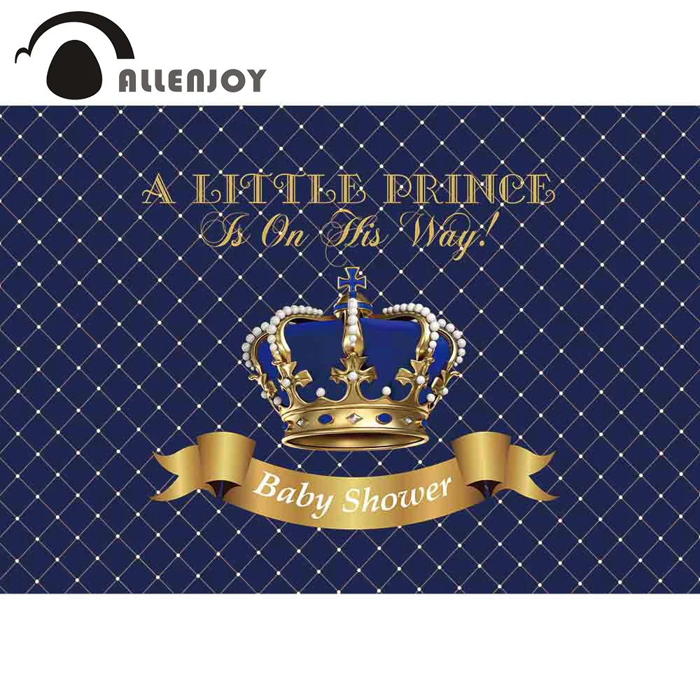 Allenjoy mali Princ stranka ozadju krono modra damasta banner fotografija ozadje fant rojstni dan baby tuš candy bar po meri
