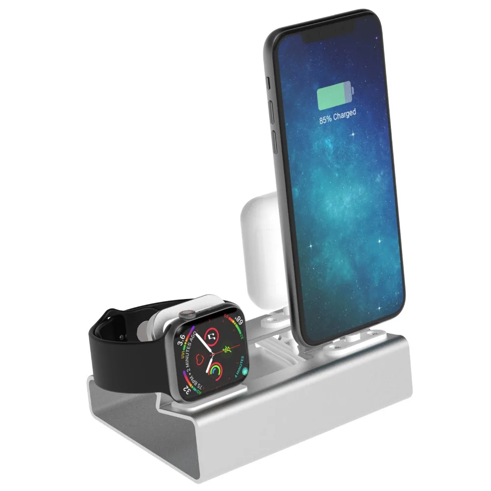 Aluminij 3in 1 Polnjenje Dock Za iPhone X XR XS Max 8 7 6 Apple Watch Airpods Polnilnik Držalo Za iWatch Nastavek za Stojalo Dock Postajo