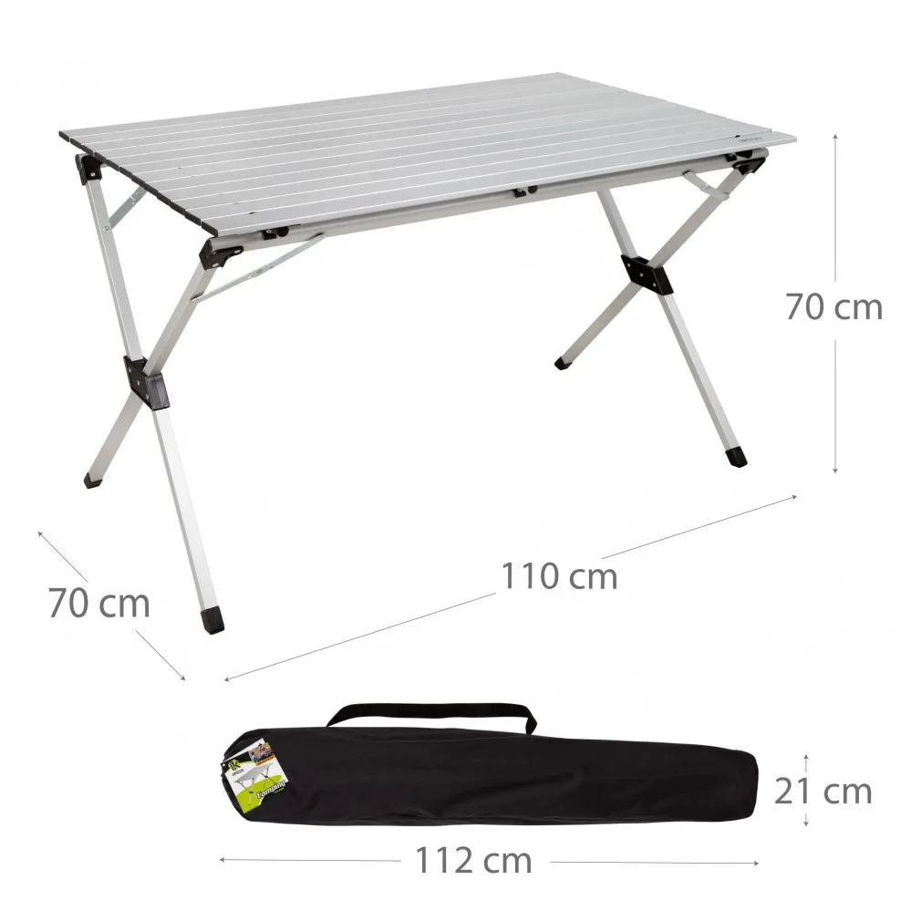 Aluminij zložljiva miza za kampiranje Aktive Kampiranje 110x70x70 cm