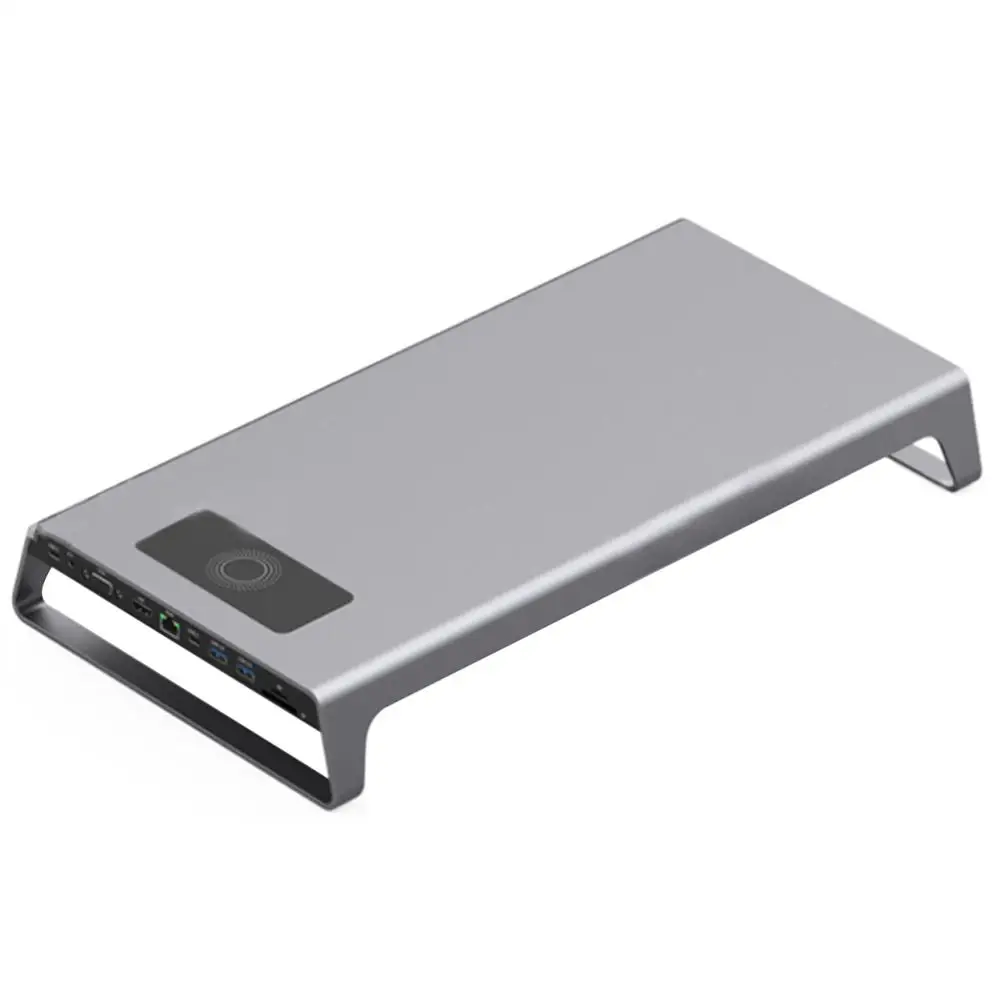 Aluminijasta Stojala za Razširitveno Postajo z USB C Hub Podporo 4K HDMI VGA TF Kartice Brezžično Polnjenje Laptop Stojala Za Igre Urad