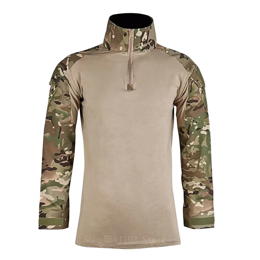 Ameriške Vojske Taktične Vojaške uniforme Airsoft Prikrivanje Boj-Dokazano Srajce Hiter Napad Long Sleeve Majica Boj Stavke