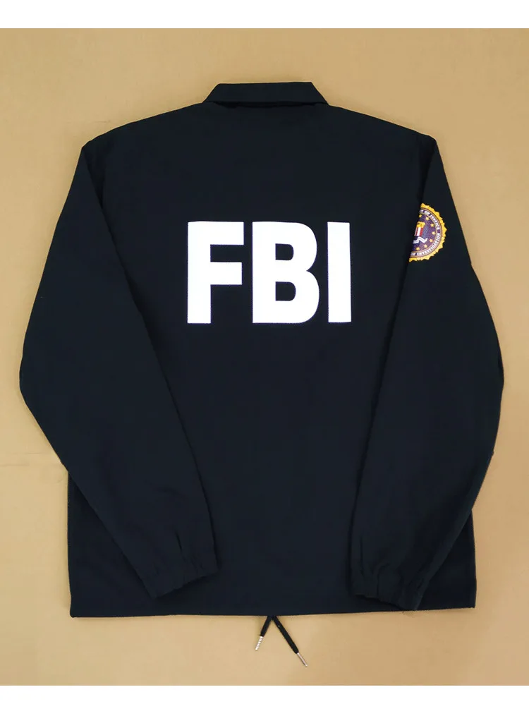 Ameriški FBI oblačila trener jakna moški suknjič jeseni, pozimi ohlapna bombažna oblačila zgosti detektiv identifikacijo windbreaker