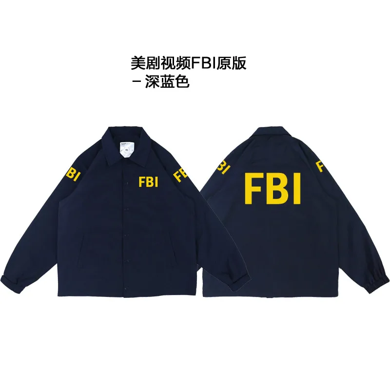Ameriški FBI oblačila trener jakna moški suknjič jeseni, pozimi ohlapna bombažna oblačila zgosti detektiv identifikacijo windbreaker