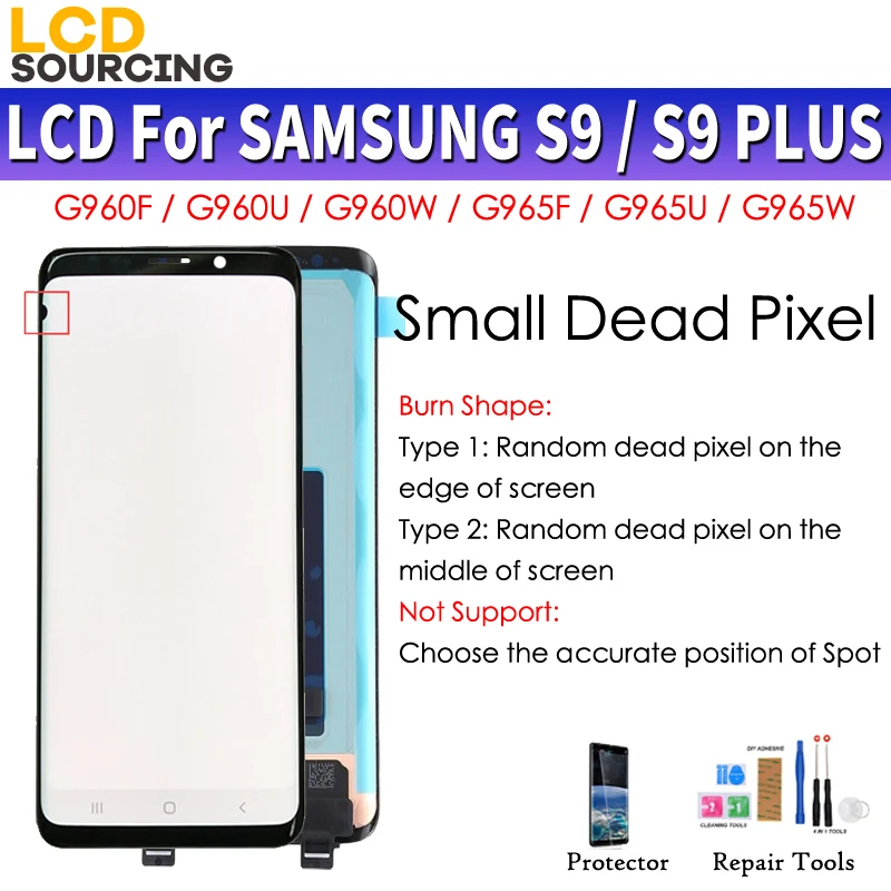 AMOLED Za SAMSUNG Galaxy S9 LCD G960 G960F Zaslon, Zaslon na Dotik, Računalnike Zbora Za S9+ Plus G965F Zamenjajte Majhne Mrtve Piexl
