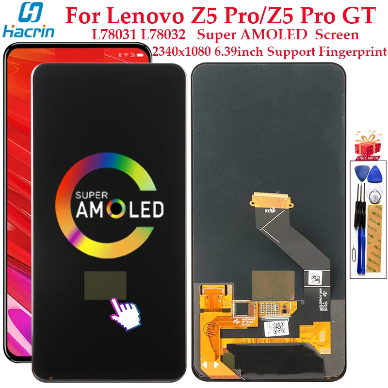 AMOLED Zaslon Lenovo Z5 Pro GT L78032 LCD-Zaslon, Zaslon na Dotik, Računalnike Skupščine Zamenjava Za Lenovo Z5 Pro L78031 LCD