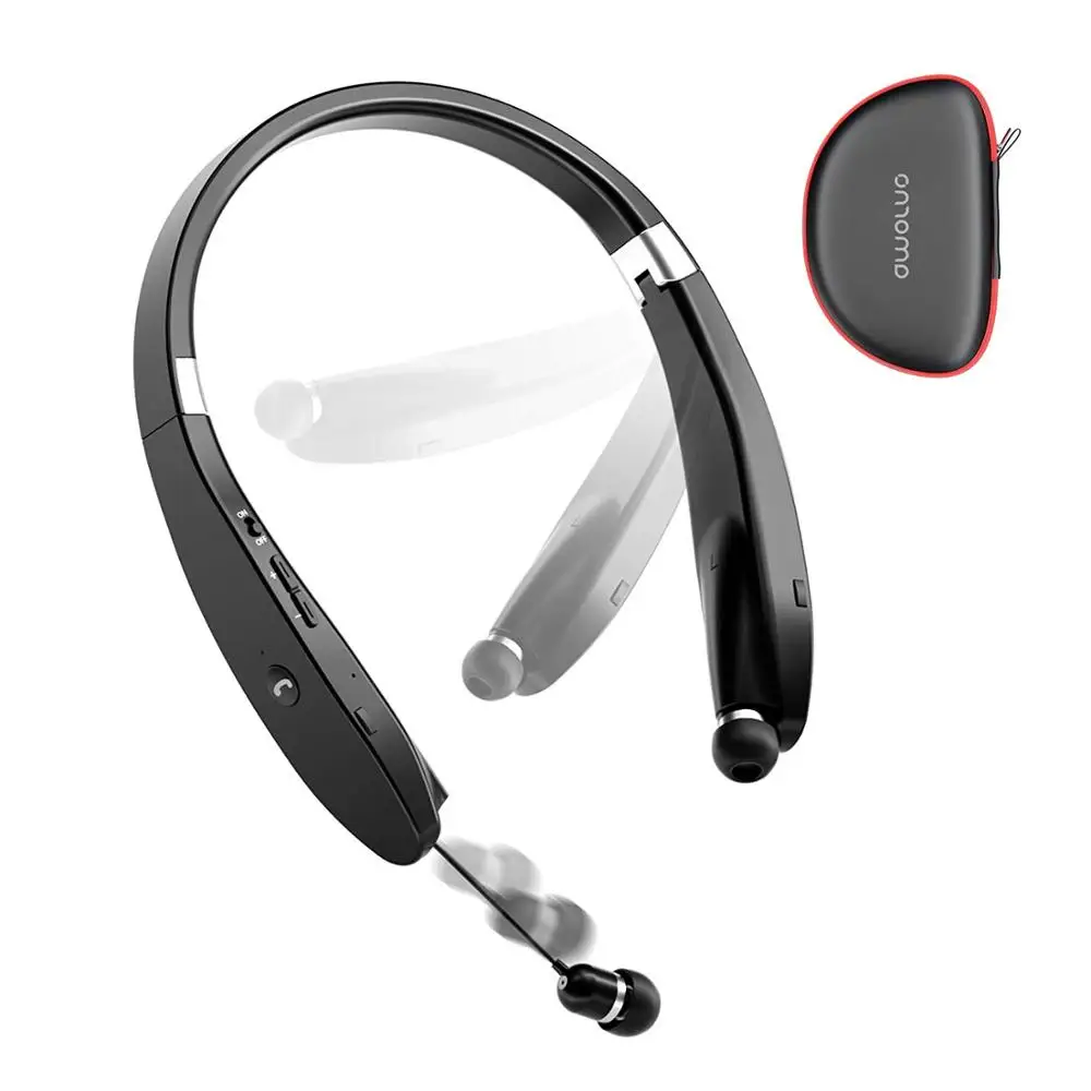 Amorno Neckband Čepkov 5.0 Bluetooth Slušalke 3D Brezžične Stereo Slušalke z Mikrofonom za Prostoročno Šumov Športne Slušalke