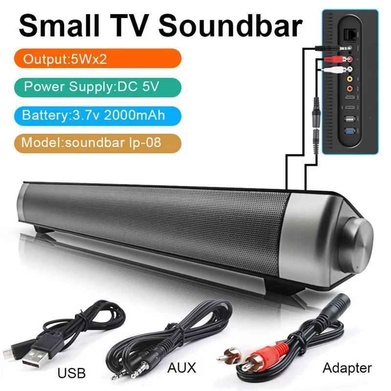 AMTER Močan Bluetooth TV Zvok Soundbar Zvočnikov HI-fi Mini Altavoz USB Soundbar Zvočnika za Računalnik PC Tablet TV