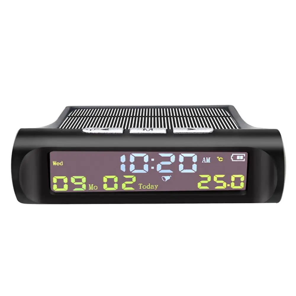 AN01 AN02 TPMS Videz Sončne Digitalni Avto Ura z LCD Čas Datum V Avtu Prikaz Temperature Auto Dodatki Notranjost