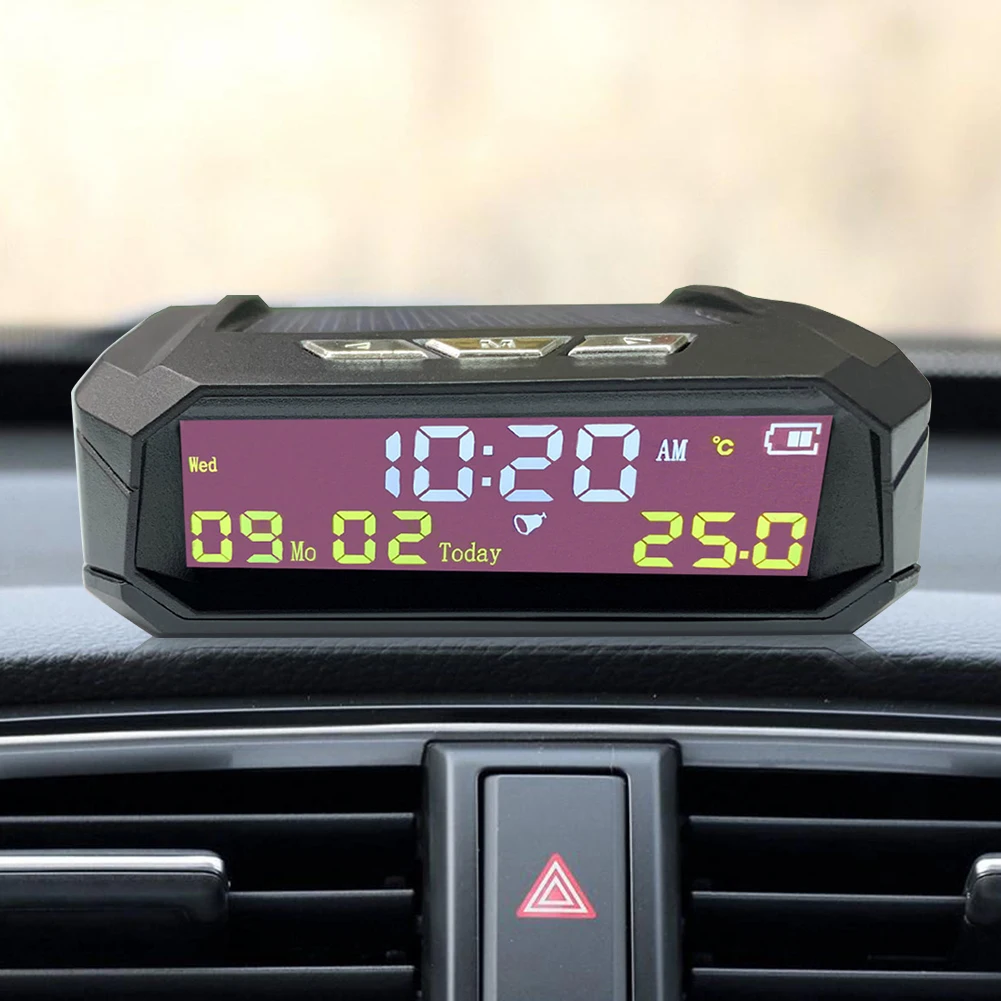 AN01 AN02 TPMS Videz Sončne Digitalni Avto Ura z LCD Čas Datum V Avtu Prikaz Temperature Auto Dodatki Notranjost